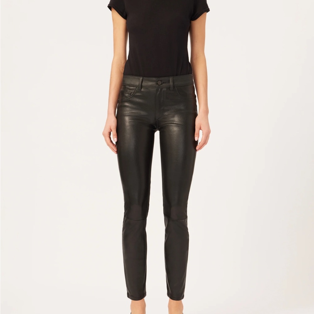 DL1961 Jet Black Faux Leather Pants